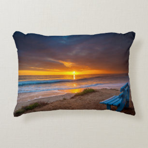 Sunset over the Pacific Ocean Accent Pillow
