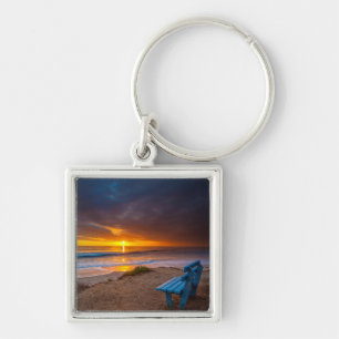 Sunset over the Pacific Ocean Keychain