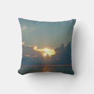 Sunset Over the Pacific Ocean Photo Coast Evening Throw Pillow
