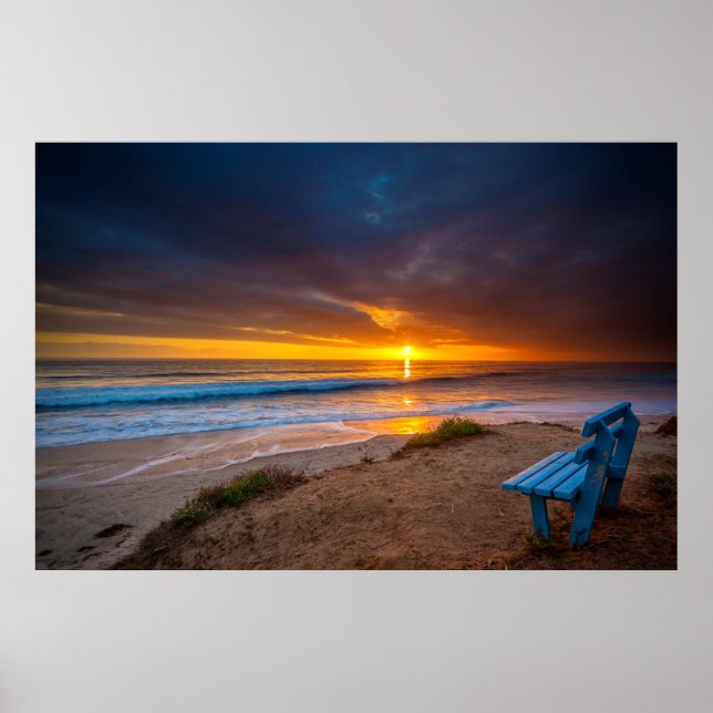 Sunset over the Pacific Ocean Poster (Front)