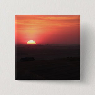 Sunset over the Palouse 2 Inch Square Button
