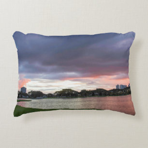 Sunset Over The Park Decorative Pillow