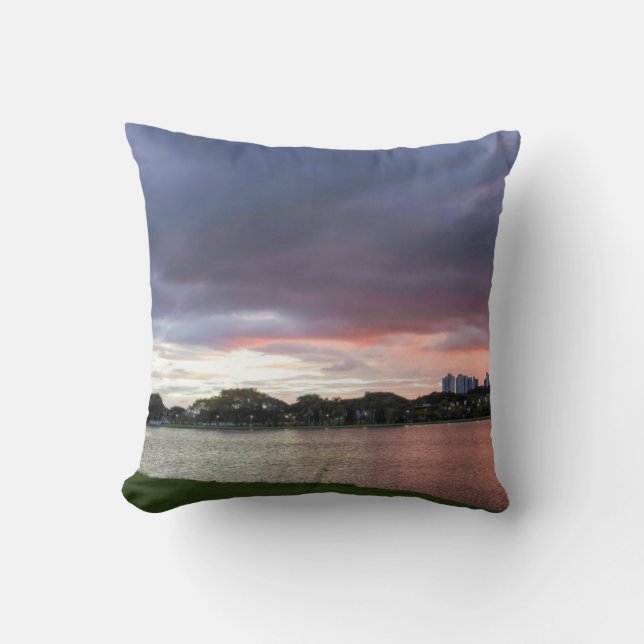 Sunset Over The Park Throw Pillow (Front)