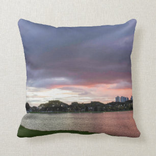 Sunset Over The Park Throw Pillow