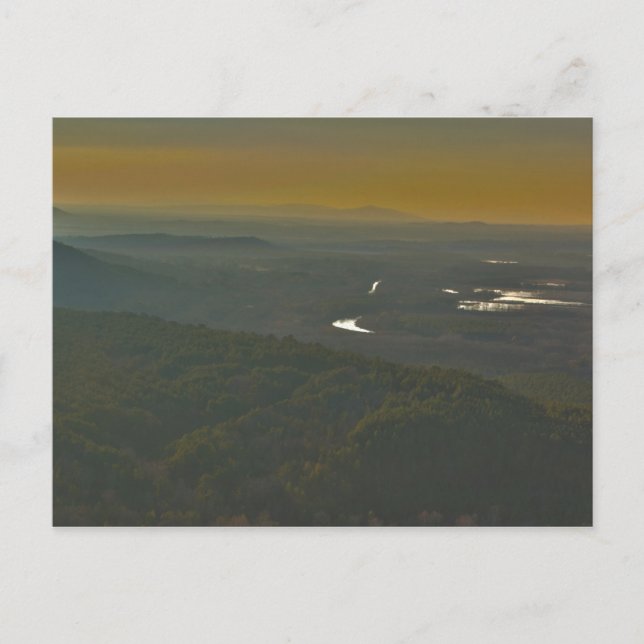 Sunset over the Petit Jean River Valley, Arkansas Postcard (Front)