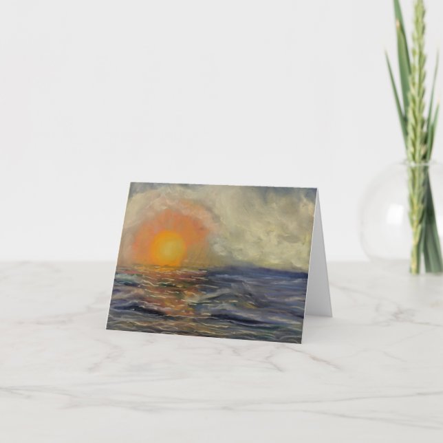 Sunset over the sea card (Front)