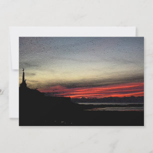 Sunset over the sea in Aberystwyth Holiday Card
