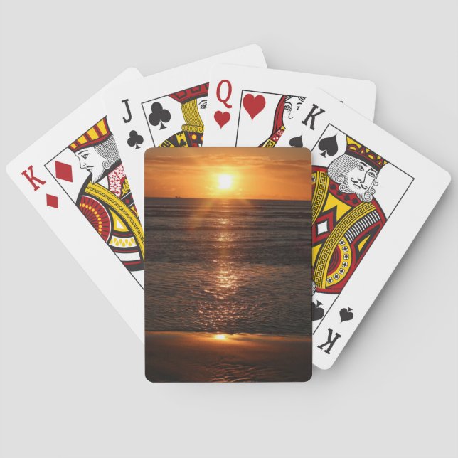 Sunset over the Sea Playing Cards (Back)