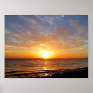 SUNSET OVER THE SEA POSTER