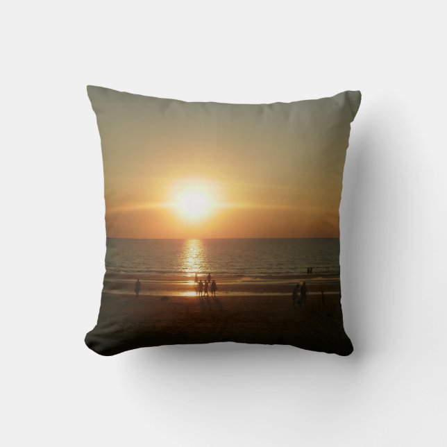 Sunset Over the Sea Throw Pillow (Front)