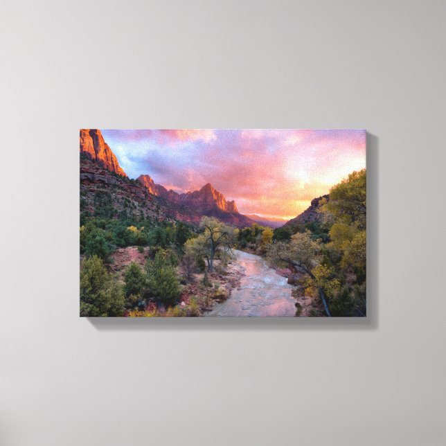 Sunset Over the Watchman Canvas Print (Front)