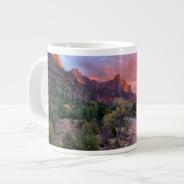 Sunset Over the Watchman Large Coffee Mug (Front Left)
