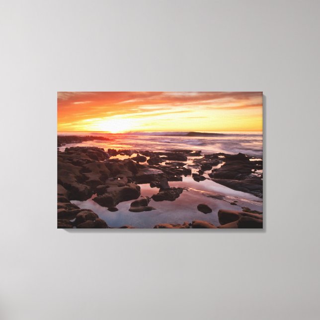 Sunset Over Tide Pools Canvas Print (Front)