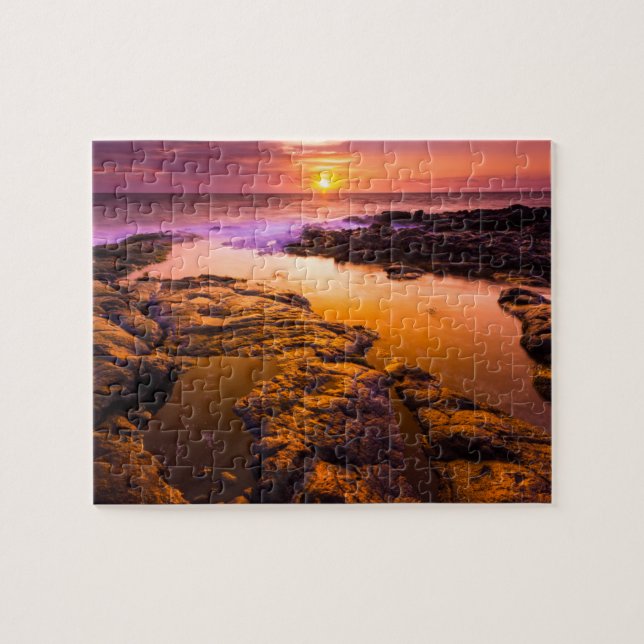 Sunset over tide pools, Hawaii Jigsaw Puzzle (Horizontal)