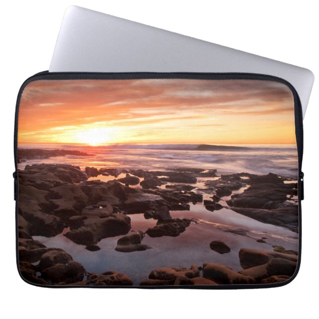 Sunset Over Tide Pools Laptop Sleeve (Front)