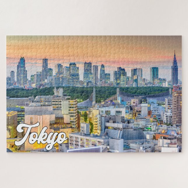 Sunset Over Tokyo, Japan Jigsaw Puzzle (Horizontal)