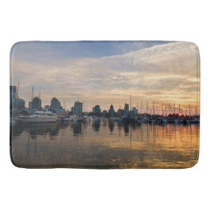 Sunset over Vancouver Skyline Bath Mat