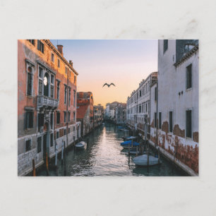 SUNSET OVER VENICE CANAL, ITALY POSTCARD