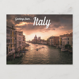 Sunset Over Venice Italy Postcard