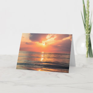 sunset over water card
