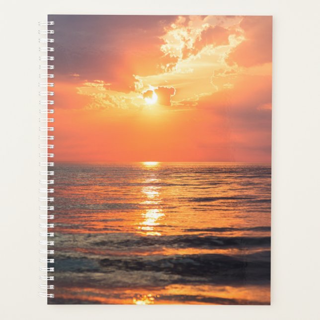 sunset over water planner (Front)