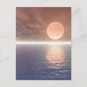 Sunset Over Water Postcard