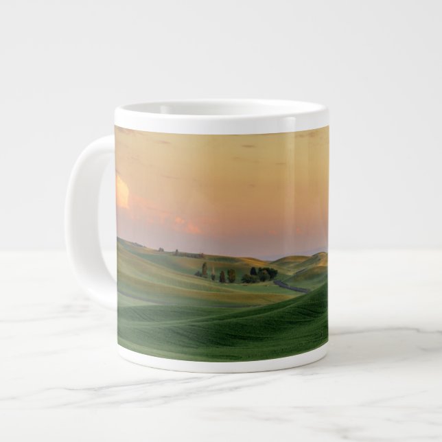 Sunset over Wheat Fields | Washington State Large Coffee Mug (Front Left)