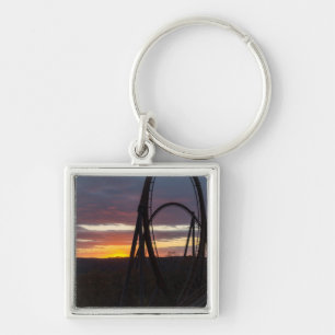 Sunset Over Wildfire Keychain