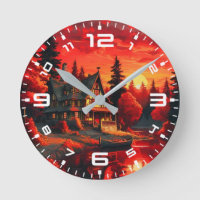 Sunset Painting with Cottage and Lake-66633