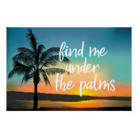 Sunset Palm Hawaiian Tropical Sentiments