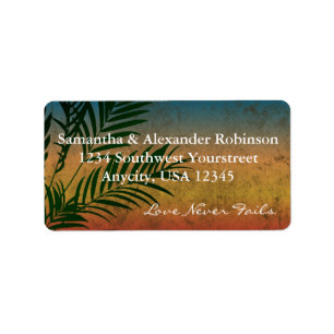 Sunset Palm Tree Branch Address Labels