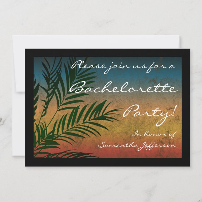Sunset Palm Tree Party Invitations (Front)