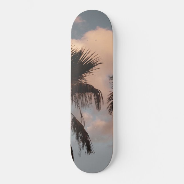 Sunset Palm Trees #1 #tropical #wall #decor #art  Skateboard (Front)