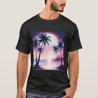 Sunset Palm Trees  Aesthetic   T-Shirt