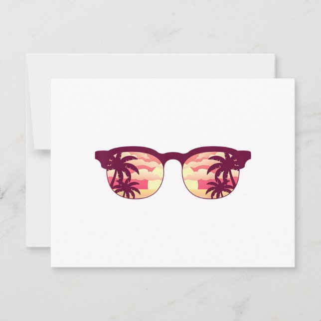 Sunset Palm Trees Beach Summer Vacation Tropical S Invitation (Front)