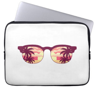 Sunset Palm Trees Beach Summer Vacation Tropical S Laptop Sleeve