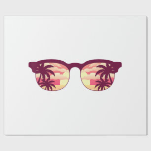Sunset Palm Trees Beach Summer Vacation Tropical S Wrapping Paper