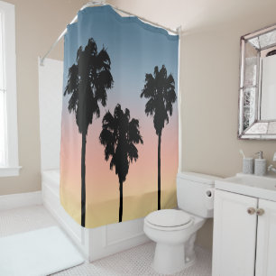 Sunset Palm Trees Shower Curtain