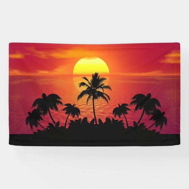 Sunset Palm Trees Silhouette-16514 Banner (Horizontal)