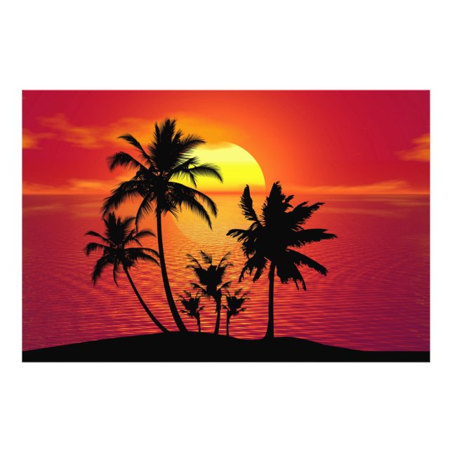 Sunset Palm Trees Silhouette-16514 Photo Print (Front)