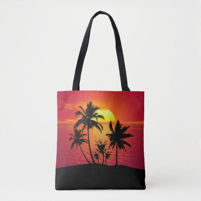 Sunset Palm Trees Silhouette Design-65143 Tote Bag (Front)