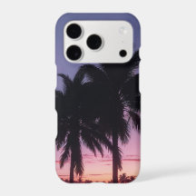 Sunset Palm Trees Silhouette Retro