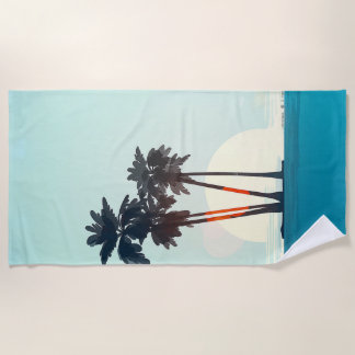 Sunset Palms Beach Towel