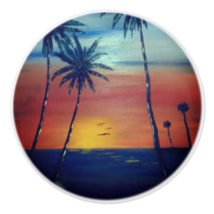 Sunset Palms Ceramic Knob