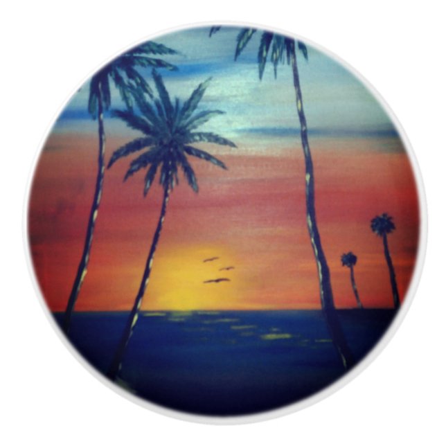 Sunset Palms Ceramic Knob (Front)