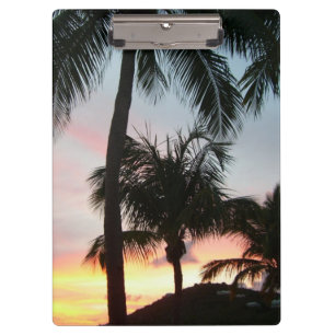 Sunset Palms Tropical Landscape Photography Clipboard