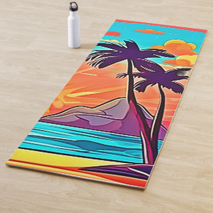 Sunset Palms: Tropical View Yoga Mat