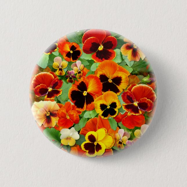 Sunset Pansies 2 Inch Round Button (Front)