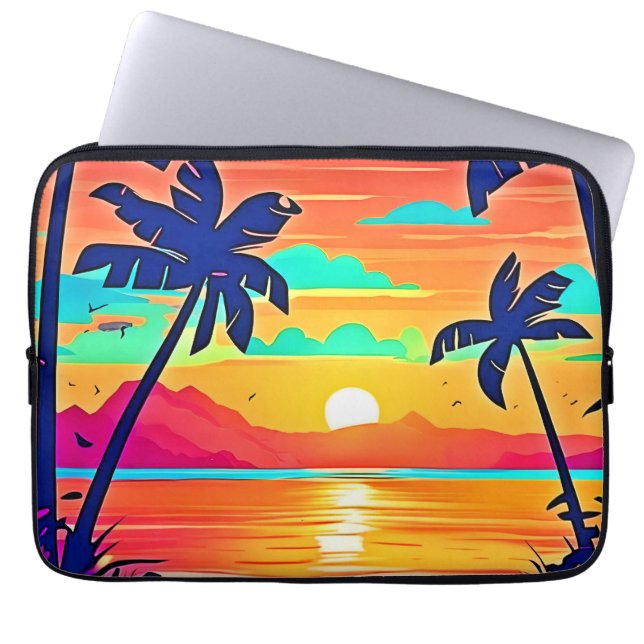 Sunset Paradise Artwork Laptop Sleeve (Front)