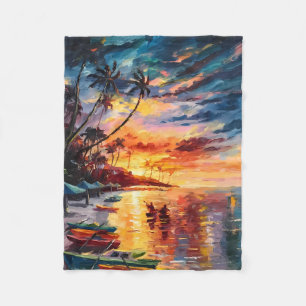 Sunset Paradise Glow Fleece Blanket
